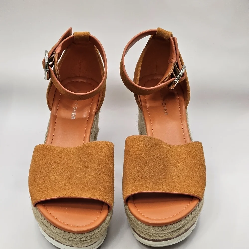 Marc Fisher Orange Wedge Sandals